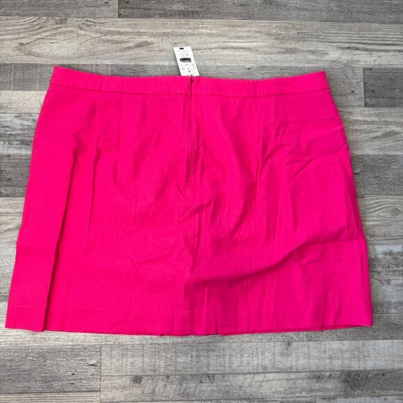 J. Crew NWT Linen Blend Pink Button Front Skirt O14 - Picture 2 of 5